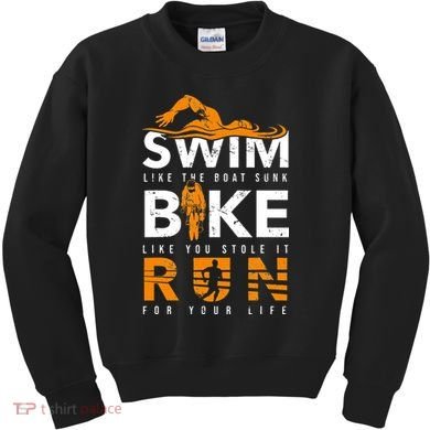 Triathlon Swimming Cycling Running Kids Sweatshirt