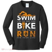 Triathlon Swimming Cycling Running Kids Long Sleeve Shirt thumb 0