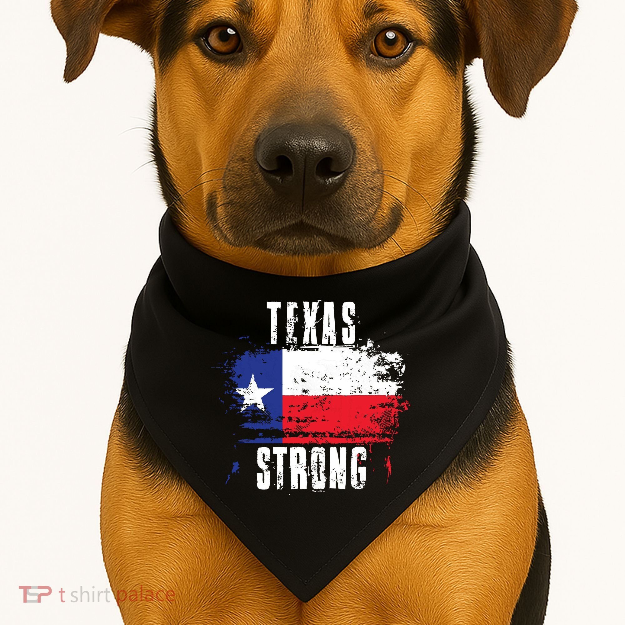 Texas Strong Distressed Flag Texan Pride USA-Made Doggie Bandana