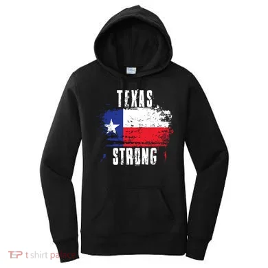Texas Strong Distressed Flag Texan Pride Women's Hoodie