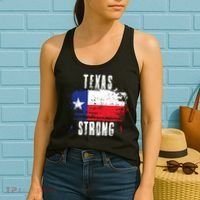 Texas Strong Distressed Flag Texan Pride Women's Tank Top thumb 2