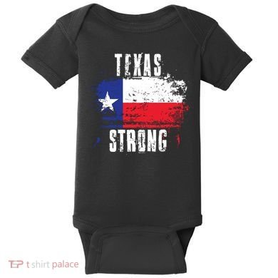 Texas Strong Distressed Flag Texan Pride Baby Bodysuit