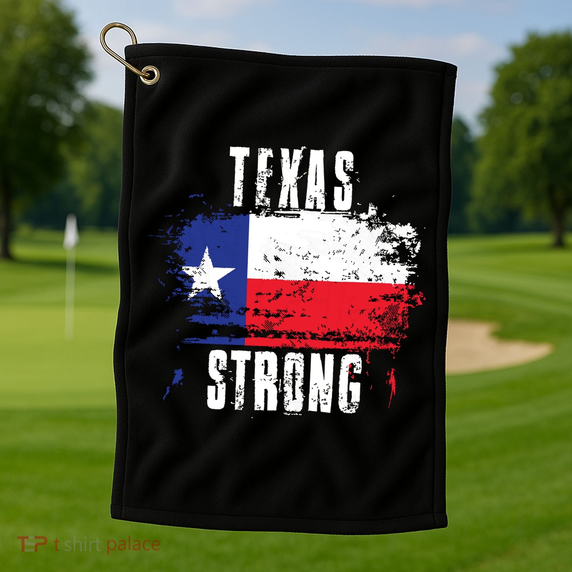 Texas Strong Distressed Flag Texan Pride Golf Towel