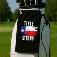 Texas Strong Distressed Flag Texan Pride Golf Towel thumb 2