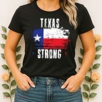 Texas Strong Distressed Flag Texan Pride Women's T-Shirt thumb 2