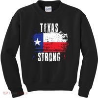 Texas Strong Distressed Flag Texan Pride Kids Sweatshirt thumb 0