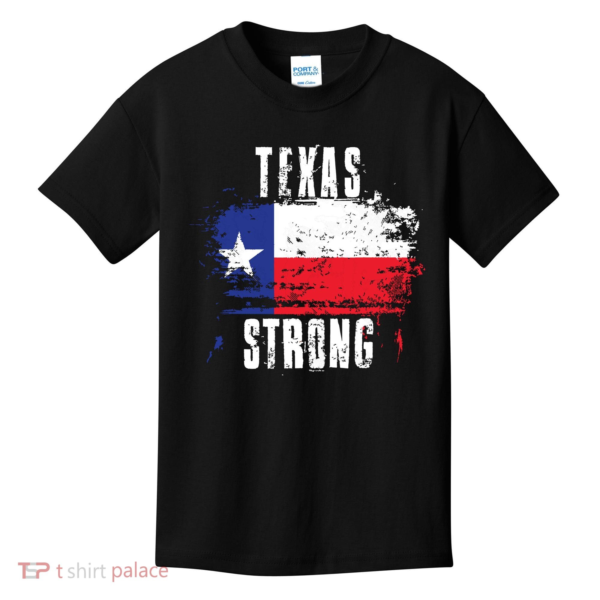 Texas Strong Distressed Flag Texan Pride Kids T-Shirt