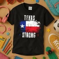 Texas Strong Distressed Flag Texan Pride Kids T-Shirt thumb 3