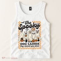 The Spooky Dog Lady Spooky Dog Mom Childless Dog Lady For Kamala Harris Tank Top thumb 2