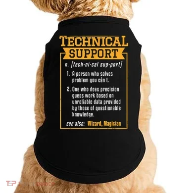 Tech Support Definition Funny Computer Geek Doggie Tank