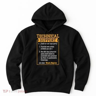 Tech Support Definition Funny Computer Geek Hoodie