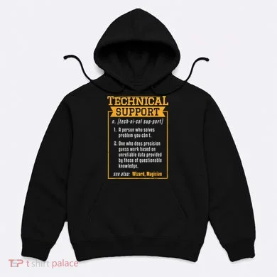 Tech Support Definition Funny Computer Geek Hoodie