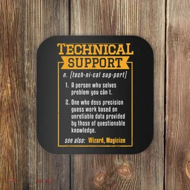 Tech Support Definition Funny Computer Geek Coaster