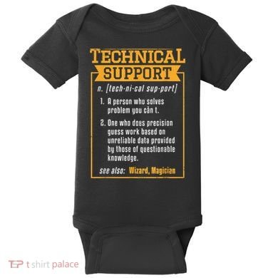 Tech Support Definition Funny Computer Geek Baby Bodysuit