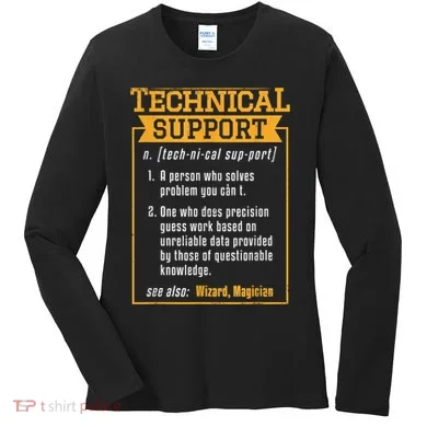 Tech Support Definition Funny Computer Geek Women's Long Sleeve Shirt