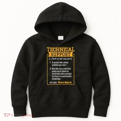 Tech Support Definition Funny Computer Geek Kids Hoodie