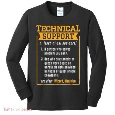 Tech Support Definition Funny Computer Geek Kids Long Sleeve Shirt