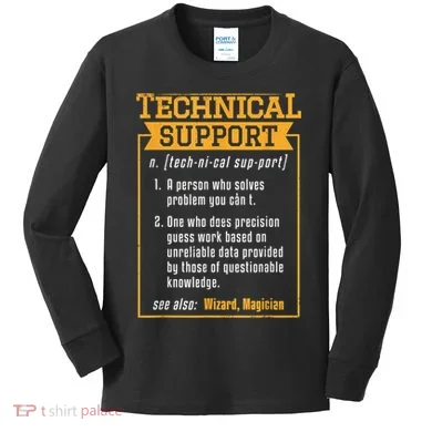 Tech Support Definition Funny Computer Geek Kids Long Sleeve Shirt