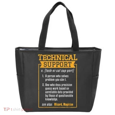 Tech Support Definition Funny Computer Geek Tote Bag