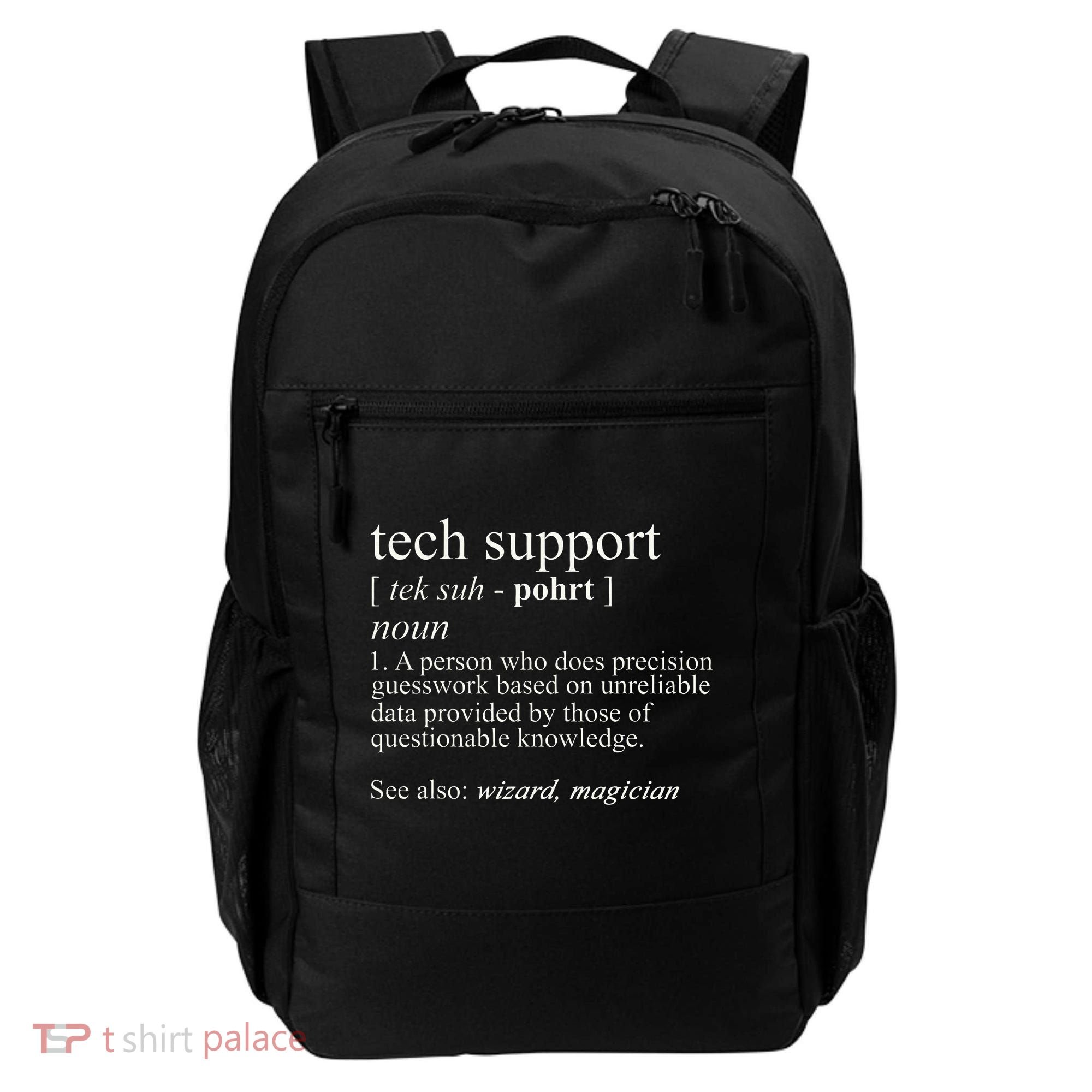 Tech Support Definition Funny Cute Computer Backpack