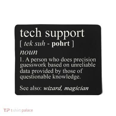 Tech Support Definition Funny Cute Computer Mousepad