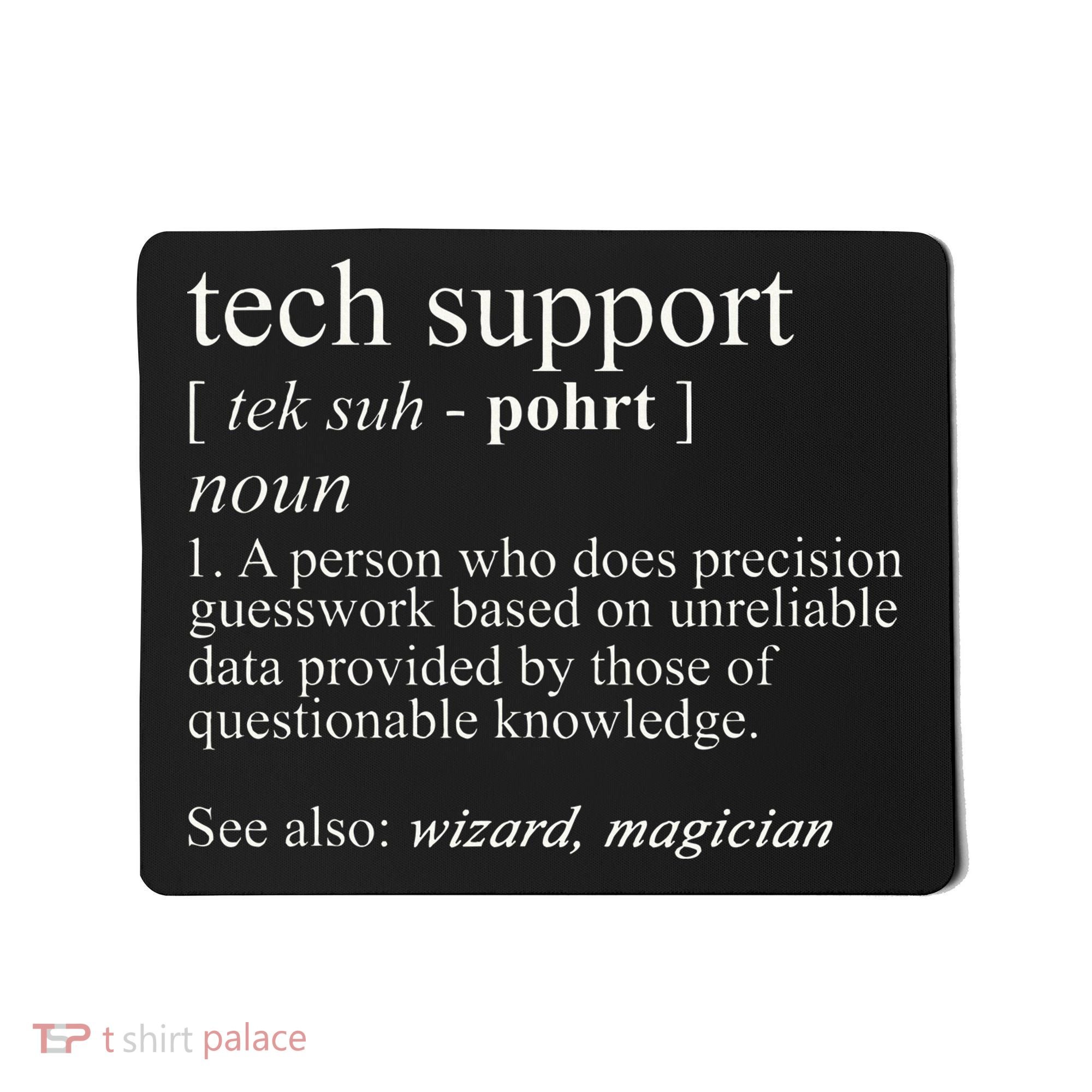 Tech Support Definition Funny Cute Computer Mousepad