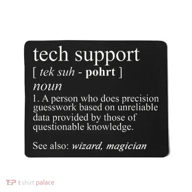 Tech Support Definition Funny Cute Computer Mousepad