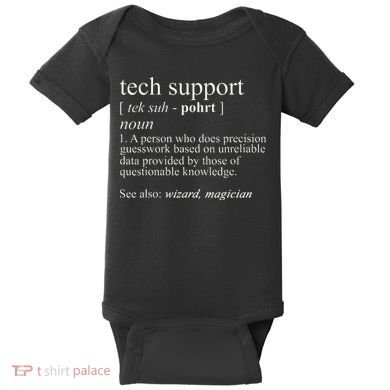 Tech Support Definition Funny Cute Computer Baby Bodysuit