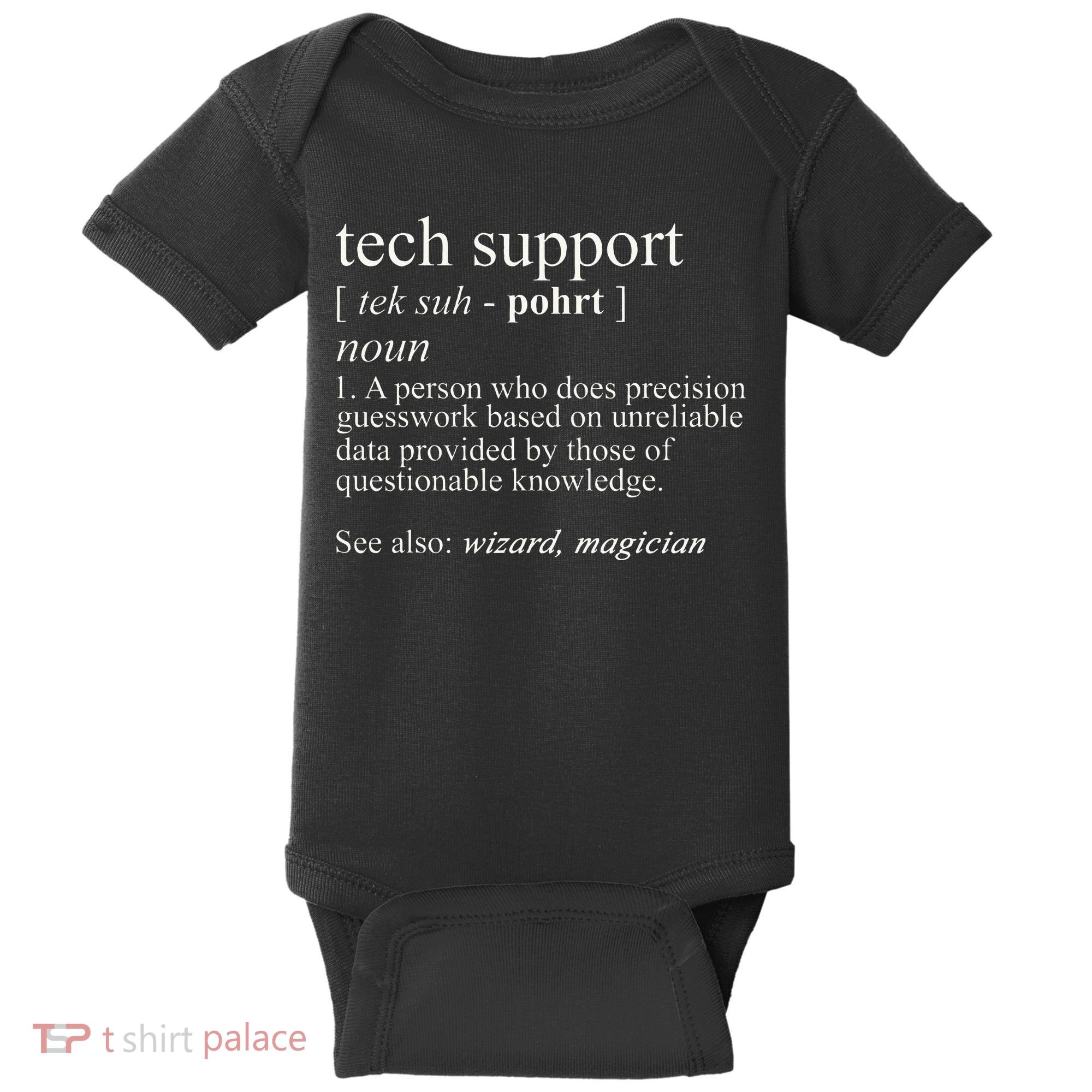 Tech Support Definition Funny Cute Computer Baby Bodysuit