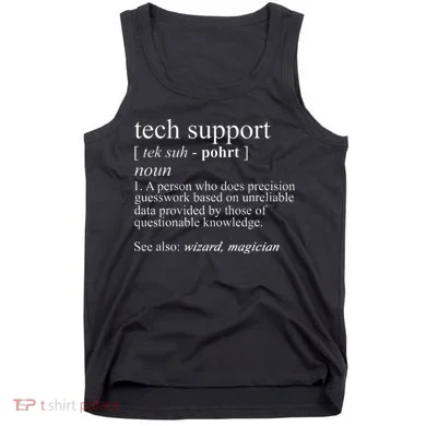 Tech Support Definition Funny Cute Computer Tank Top