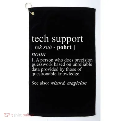 Tech Support Definition Funny Cute Computer Golf Towel
