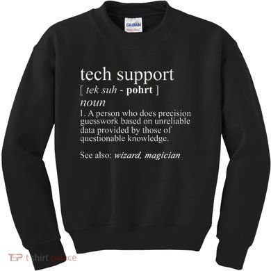 Tech Support Definition Funny Cute Computer Kids Sweatshirt