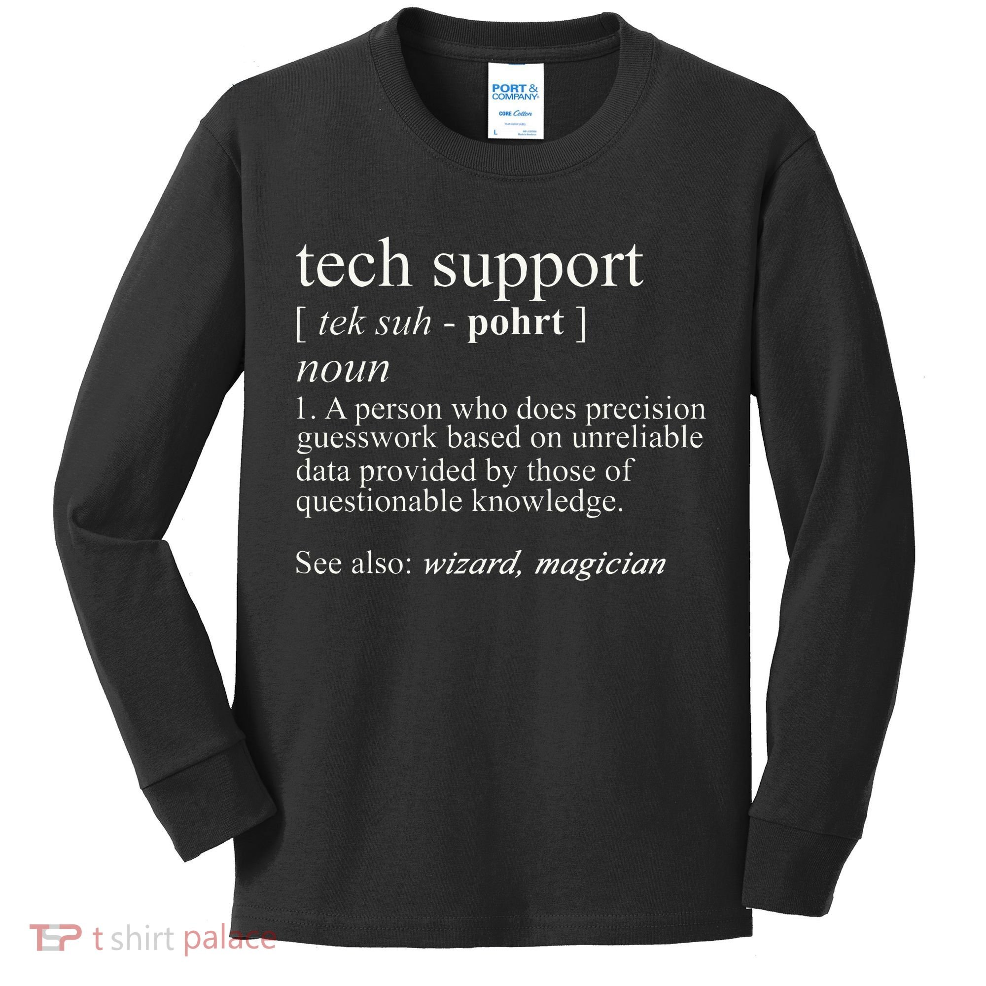 Tech Support Definition Funny Cute Computer Kids Long Sleeve Shirt