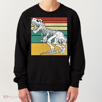 TRex Skeleton Dinosaur Retro Sunset Funny TRex Great Gift Women's Sweatshirt