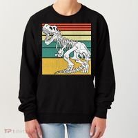 TRex Skeleton Dinosaur Retro Sunset Funny TRex Great Gift Women's Sweatshirt thumb 0