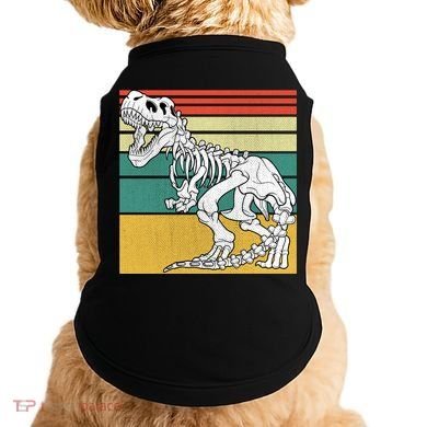 TRex Skeleton Dinosaur Retro Sunset Funny TRex Great Gift Doggie Tank