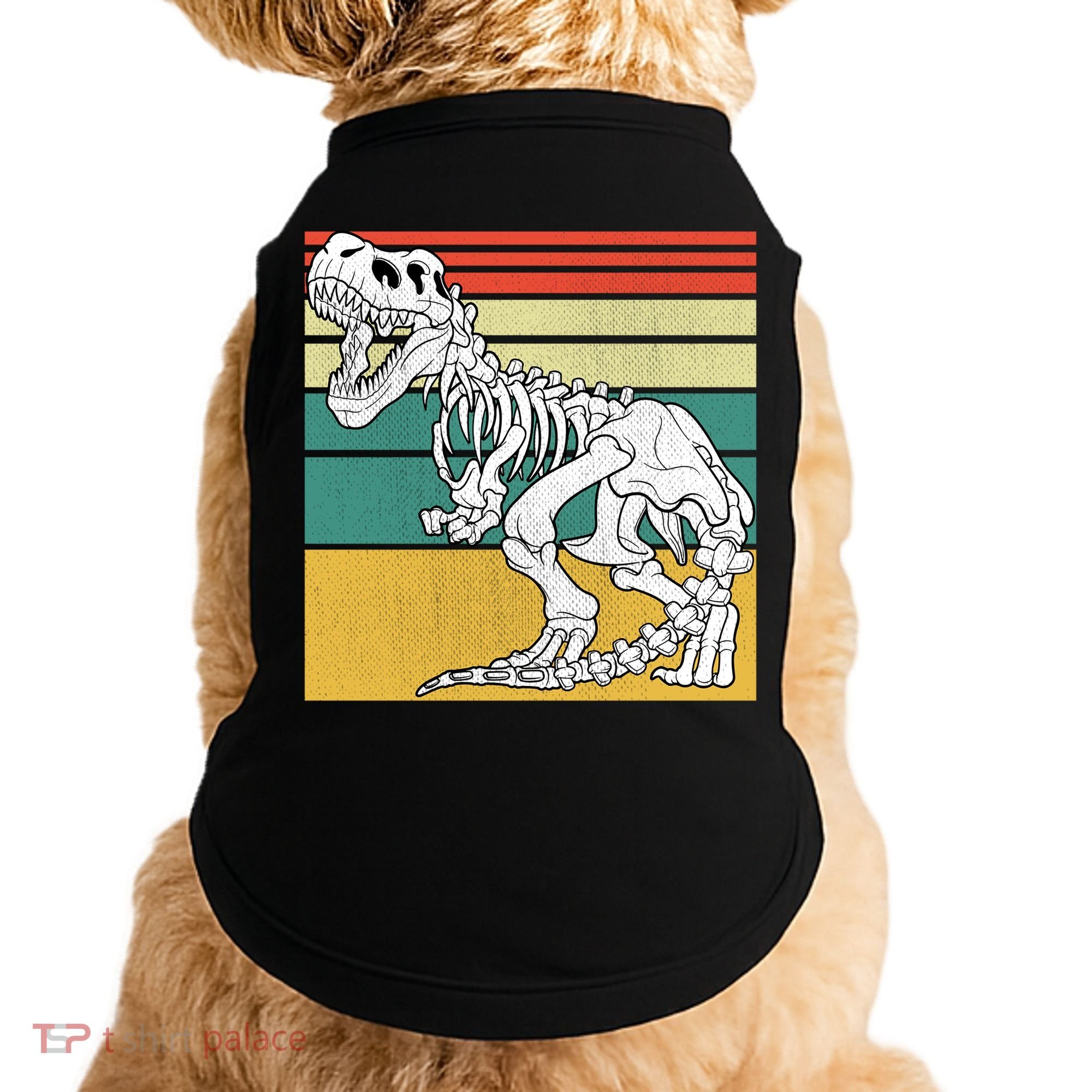 TRex Skeleton Dinosaur Retro Sunset Funny TRex Great Gift Doggie Tank