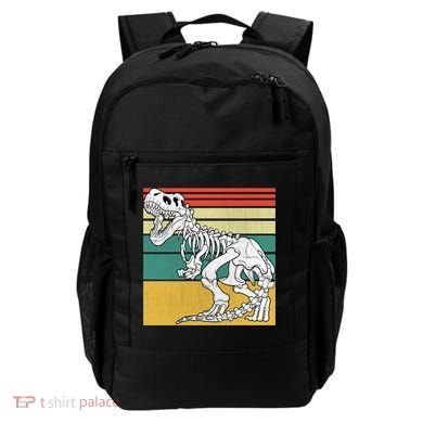 TRex Skeleton Dinosaur Retro Sunset Funny TRex Great Gift Backpack