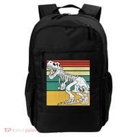 TRex Skeleton Dinosaur Retro Sunset Funny TRex Great Gift Backpack thumb 0