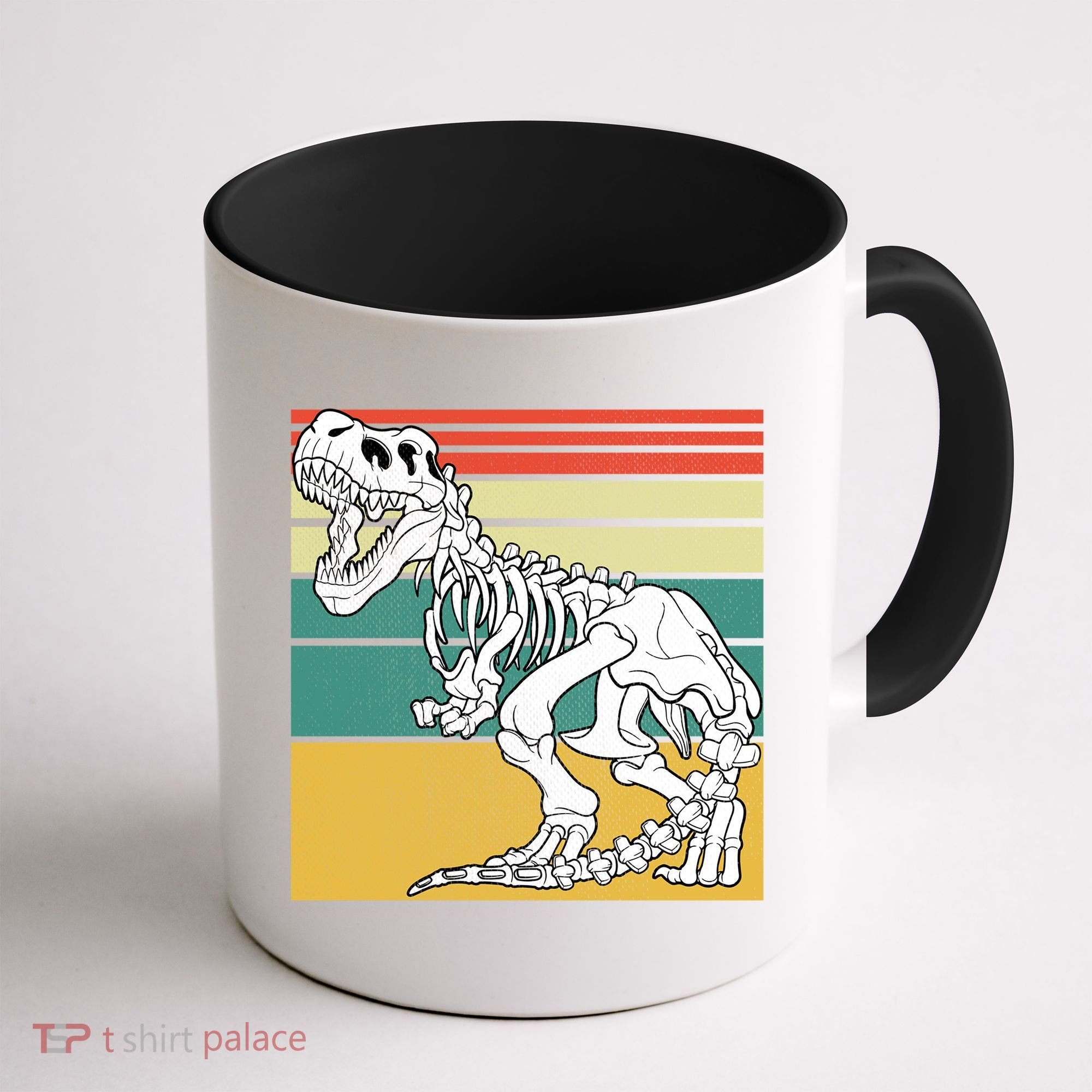TRex Skeleton Dinosaur Retro Sunset Funny TRex Great Gift Coffee Mug
