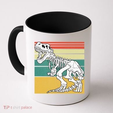 TRex Skeleton Dinosaur Retro Sunset Funny TRex Great Gift Coffee Mug