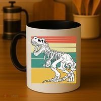 TRex Skeleton Dinosaur Retro Sunset Funny TRex Great Gift Coffee Mug thumb 4