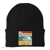 TRex Skeleton Dinosaur Retro Sunset Funny TRex Great Gift Beanie thumb 0