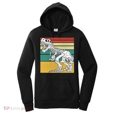 TRex Skeleton Dinosaur Retro Sunset Funny TRex Great Gift Women's Hoodie