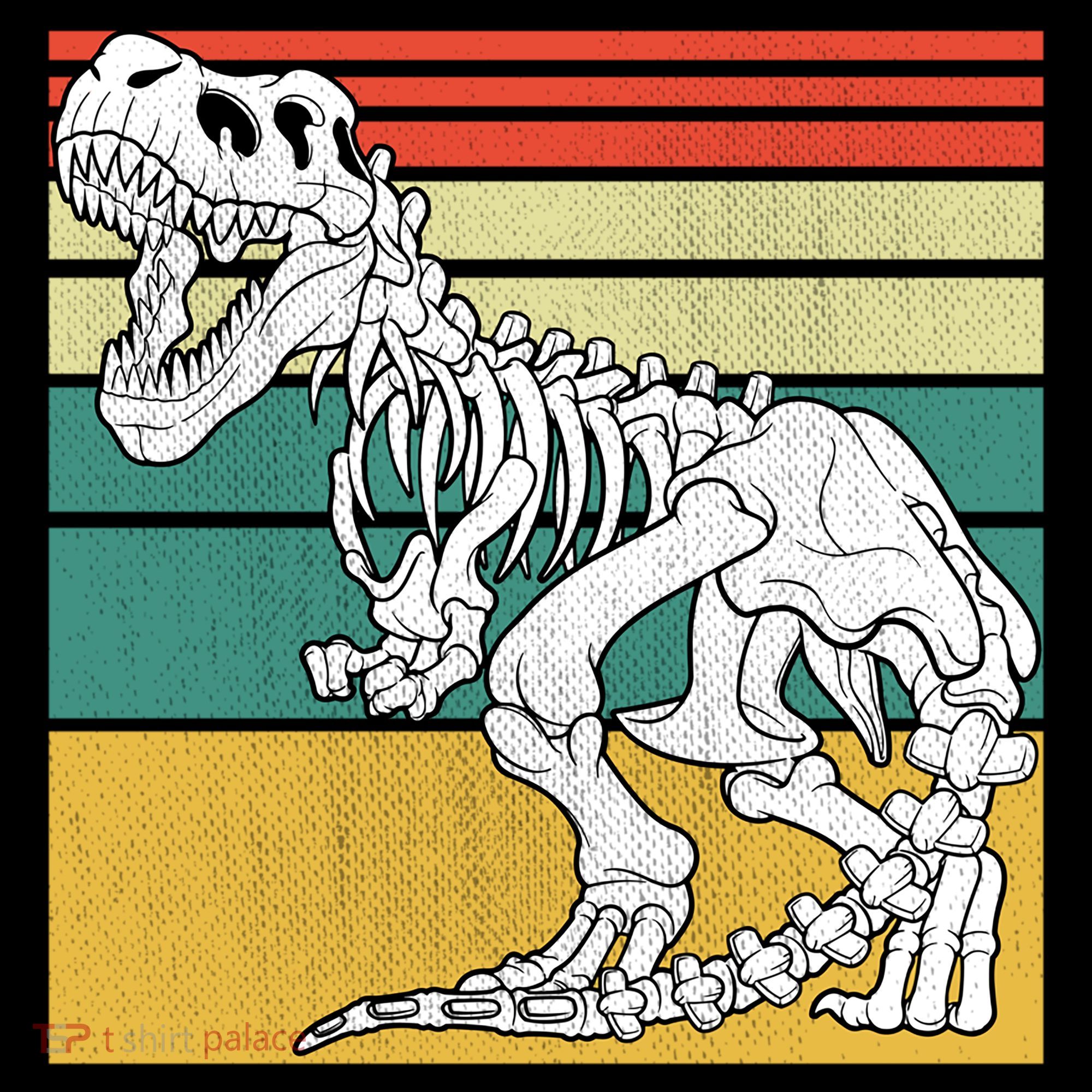 TRex Skeleton Dinosaur Retro Sunset Funny TRex Great Gift Women's Hoodie
