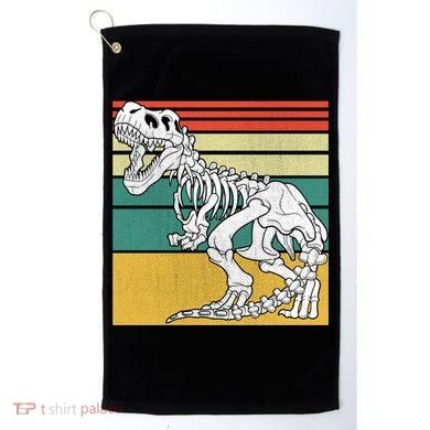 TRex Skeleton Dinosaur Retro Sunset Funny TRex Great Gift Golf Towel