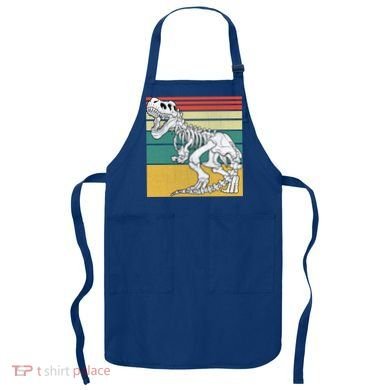 TRex Skeleton Dinosaur Retro Sunset Funny TRex Great Gift Apron