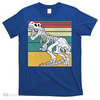 TRex Skeleton Dinosaur Retro Sunset Funny TRex Great Gift T-Shirt
