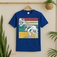 TRex Skeleton Dinosaur Retro Sunset Funny TRex Great Gift T-Shirt thumb 2