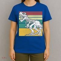 TRex Skeleton Dinosaur Retro Sunset Funny TRex Great Gift T-Shirt thumb 4